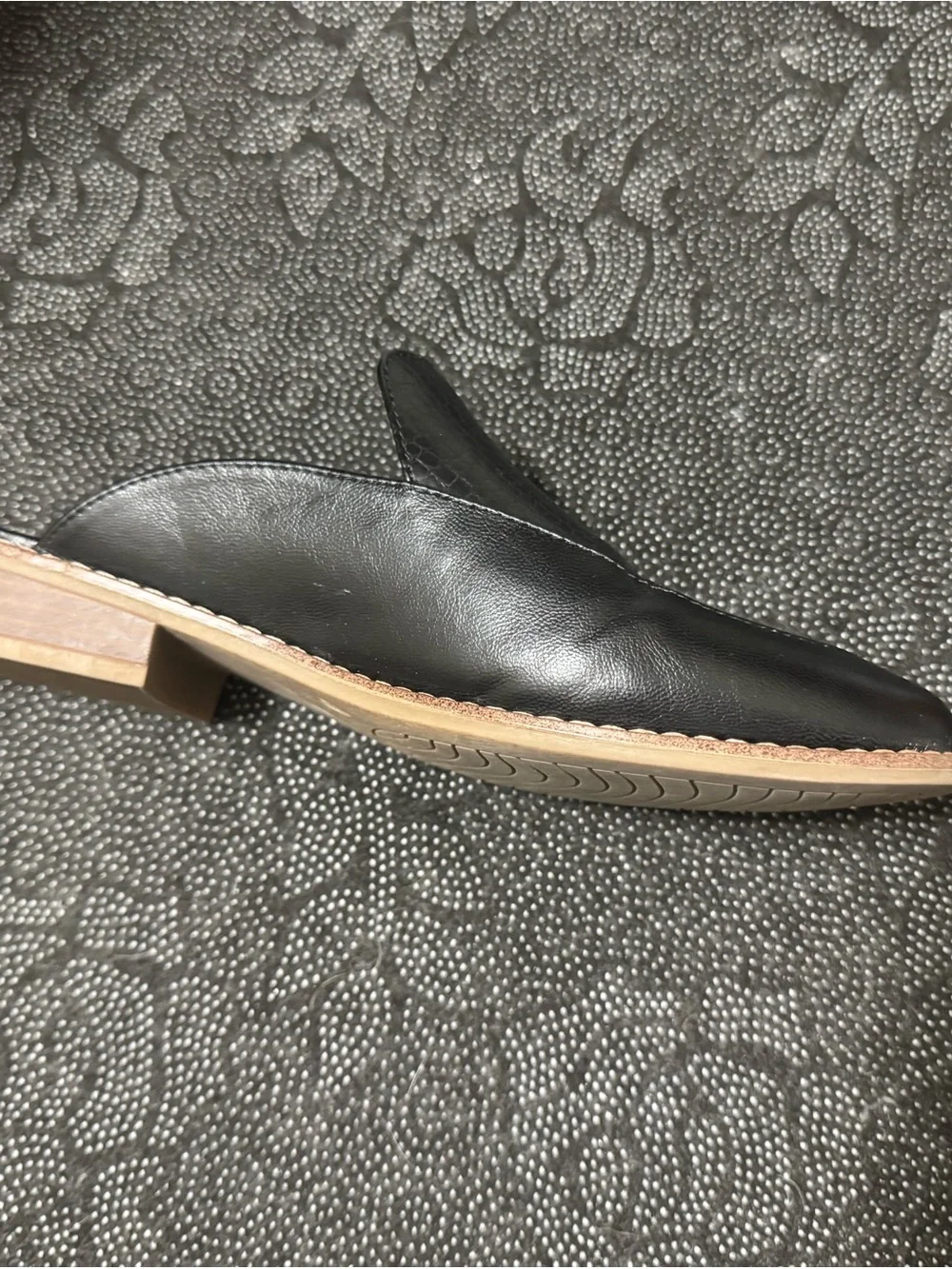 Michael Kors Black Croc-Embossed Leather Backless Mules